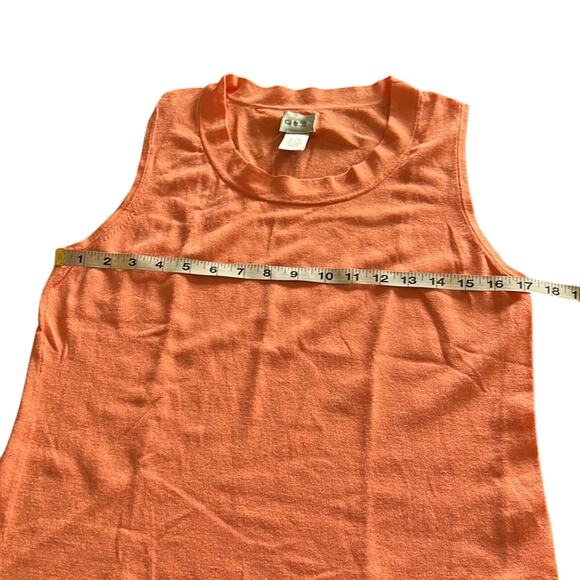 Chico’s 2 Peach Sleeveless Sweater Top Woman Size 12 Lightweight - Picture 6 of 7
